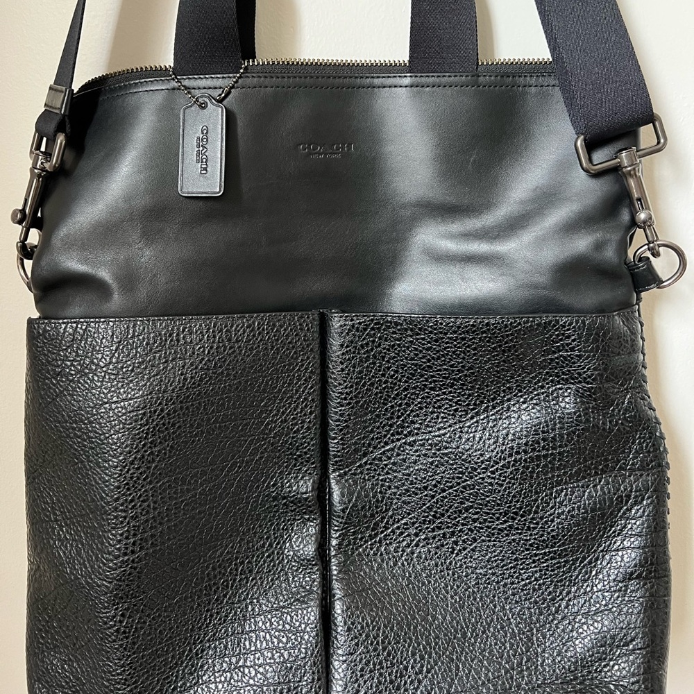 Black Coach Leather Men’s Tote Bag